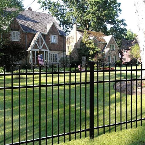Shop freedom new haven 4-12-ft h x 6-ft w black aluminum spaced picket flat-top decorative fence panelLowes. . Lowes decorative fence